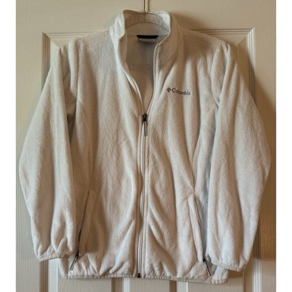 Columbia Women's Large L Off White Long Sleeve Full Zip Fleece Jacket - Picture 1 of 7
